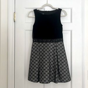 ALLY B Girls Black and Sliver Velvet Formal/Holiday Dress - Size 16